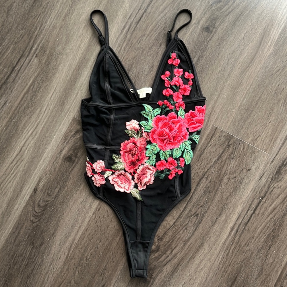Hot & Delicious Mesh Embroidered Bodysuit